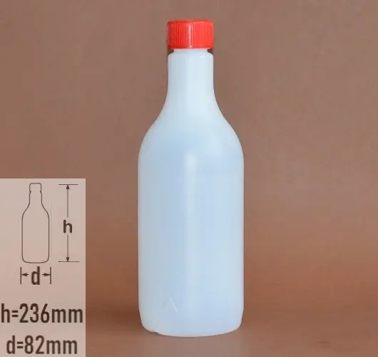 Sticla plastic 750ml culoare semitransparent cu capac protectie copii rosu